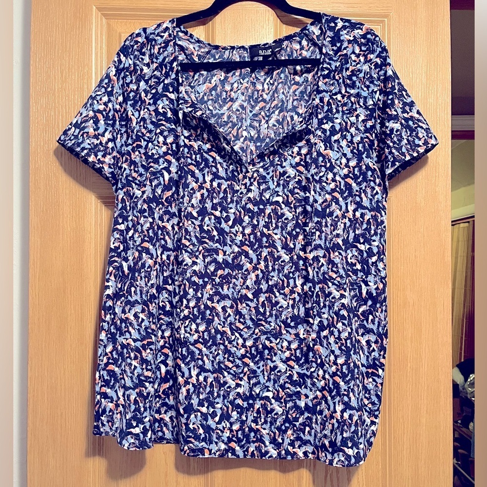 Multi colored short sleeve a.n.a top